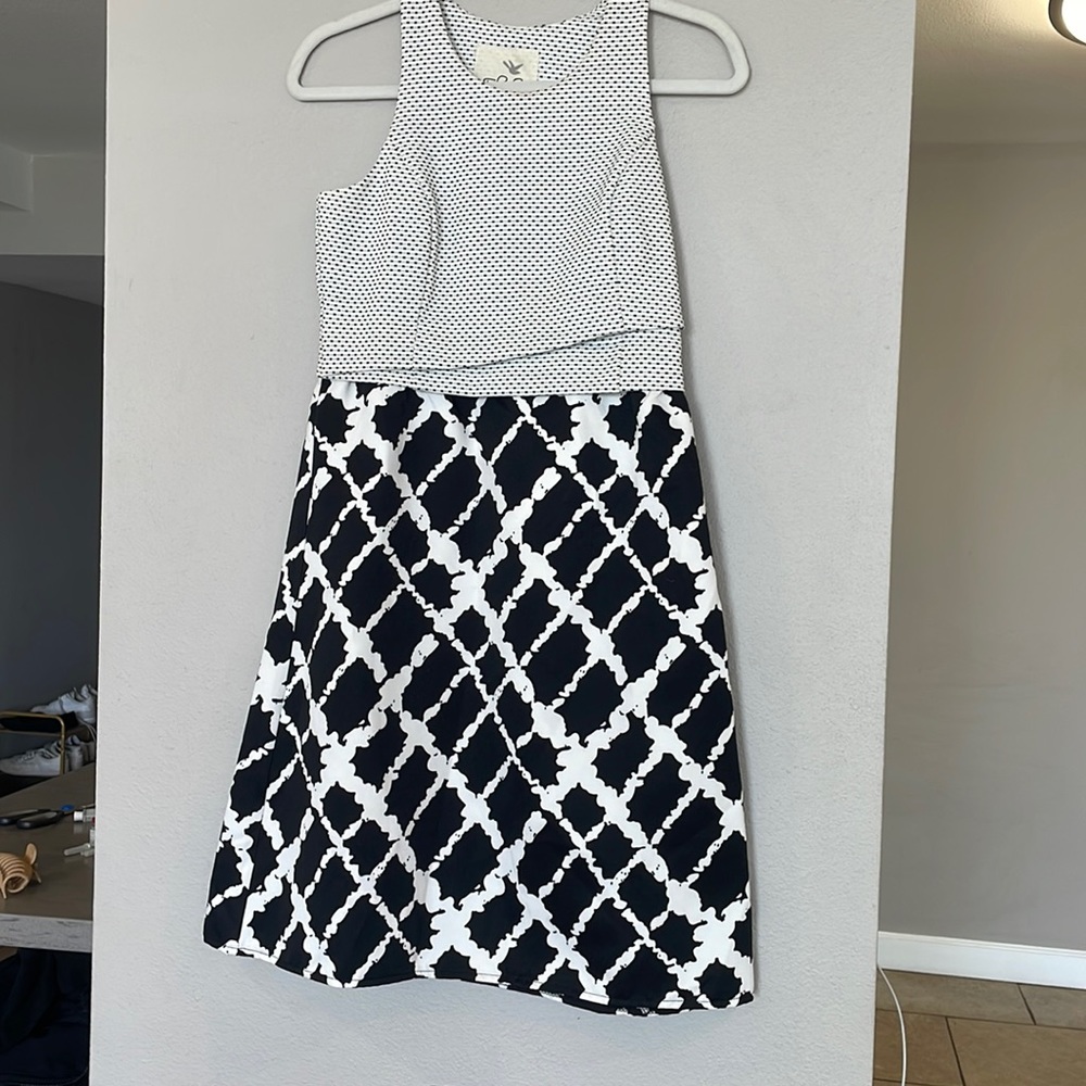 Tabitha black and white business casual dress